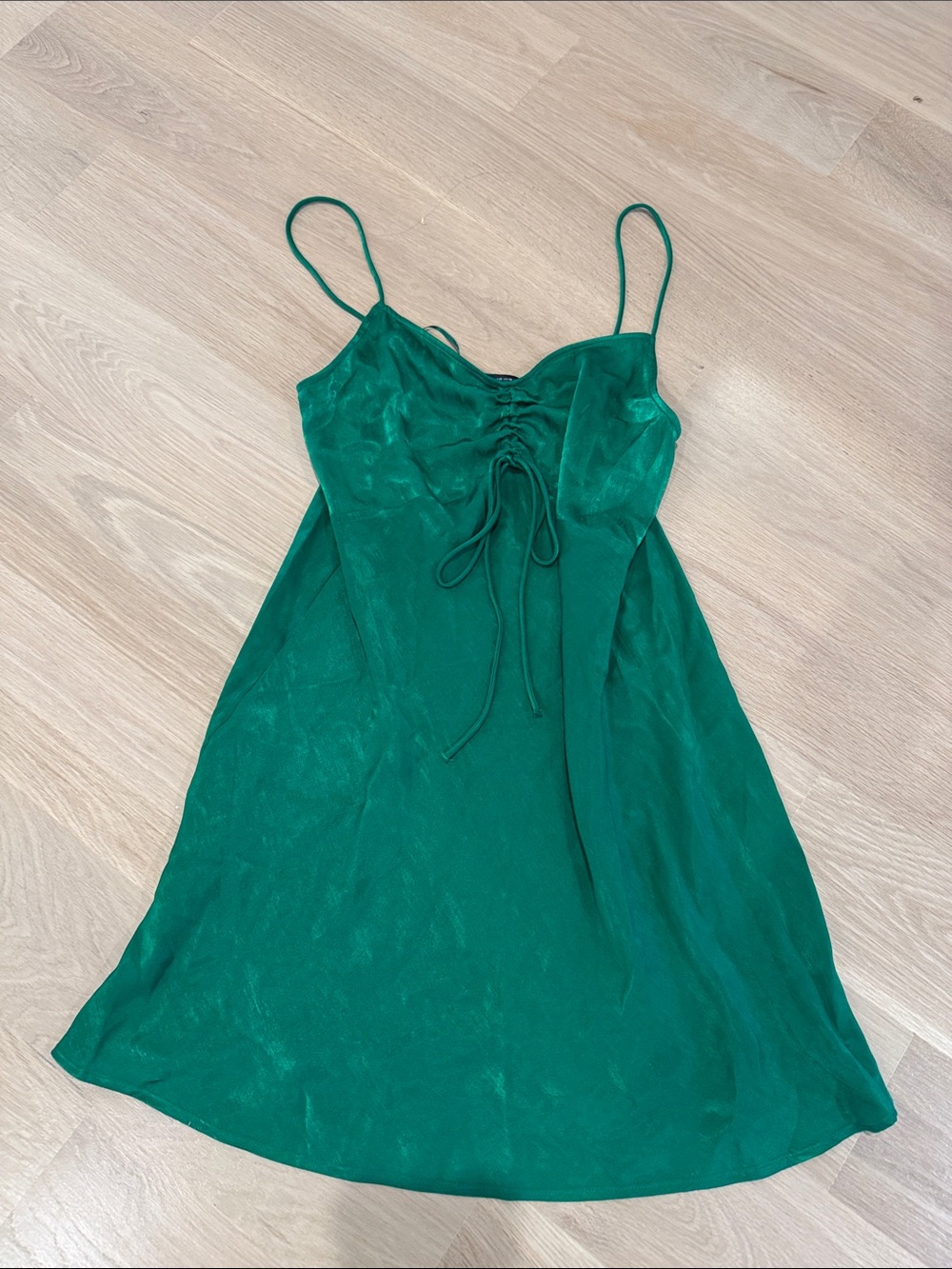 Zara Green Mini Slip Dress XS